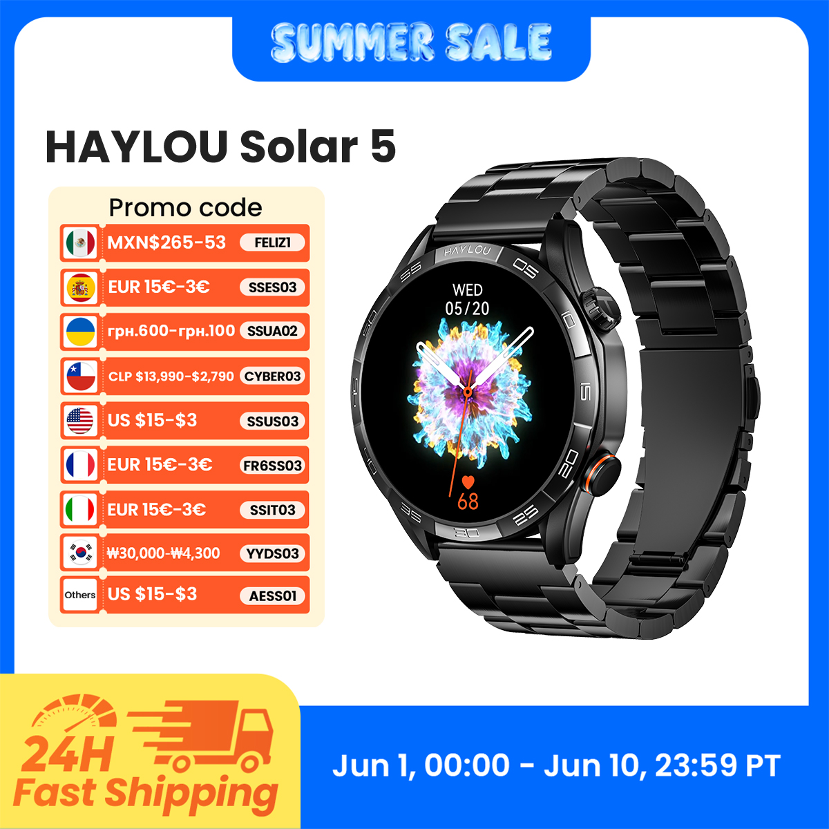 Nutrition Gym - HAYLOU Solar 5 Voice Calling Smartwatch
