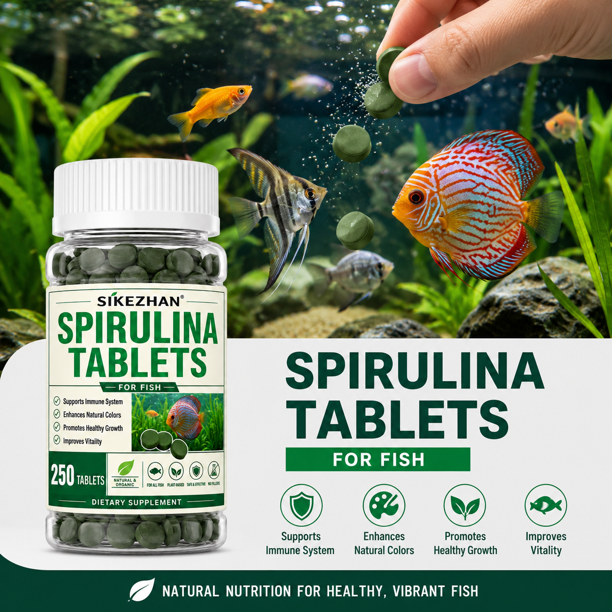 Spirulina Tablet Organic - High Purity Spirulina Tablets Spiral Seaweed