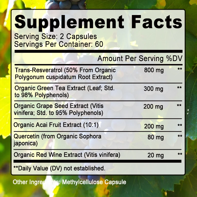 Resveratrol Capsules - Support - Resveratrol Capsule Anti Aging incelemesi ve fiyatı