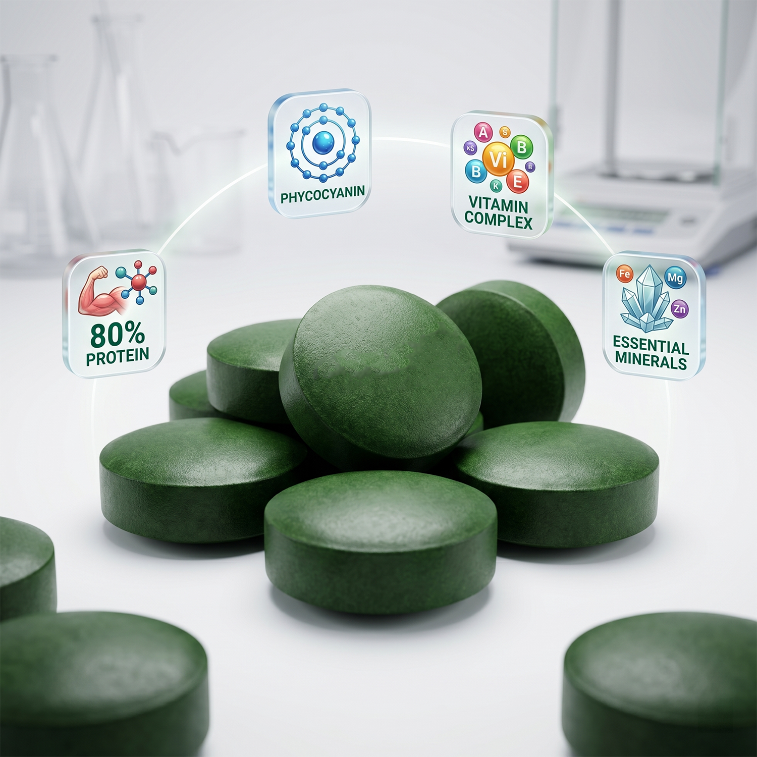 1250pcs High Purity Spirulina  - Spirulina Tablet Organic incelemesi ve fiyatı