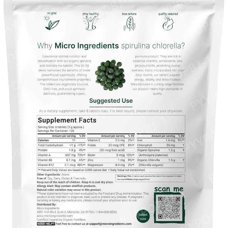 Organic Spirulina Chlorella Ta - Spirulina Tablet Organic incelemesi ve fiyatı
