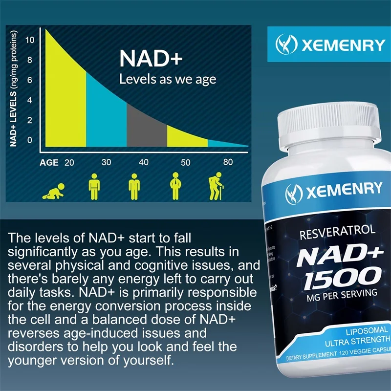 NAD+ Supplements - Contains Re - Resveratrol Capsule Anti Aging incelemesi ve fiyatı