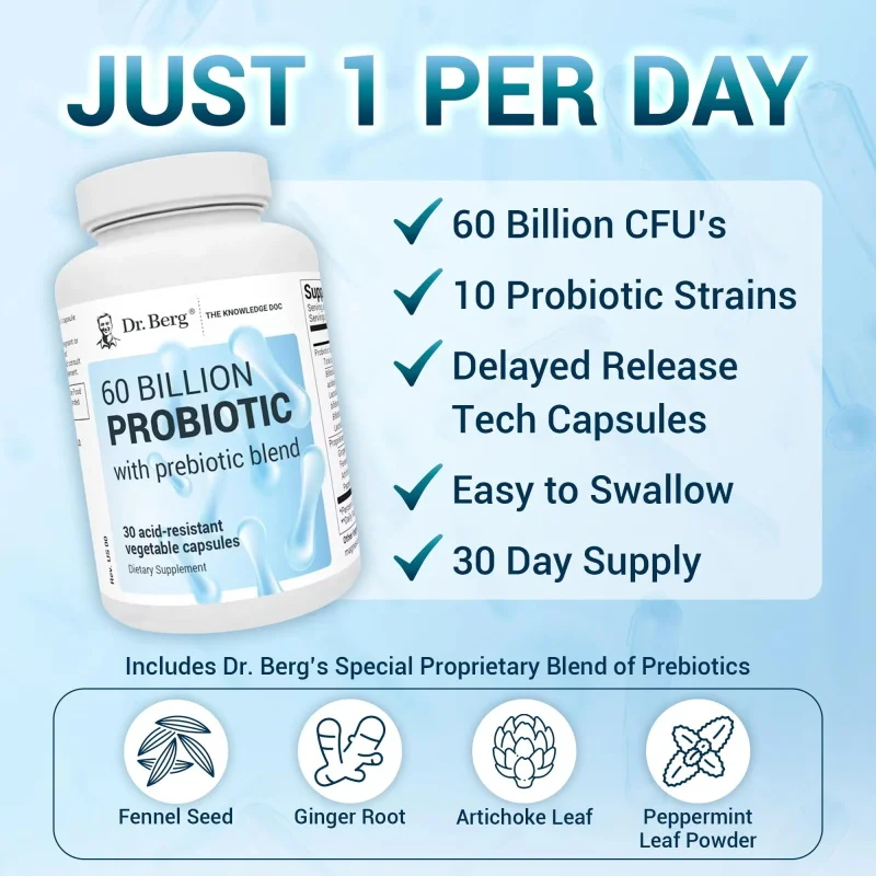 Dr. Berg 60 Billion 10 Strains - Probiotic 60 Billion incelemesi ve fiyatı