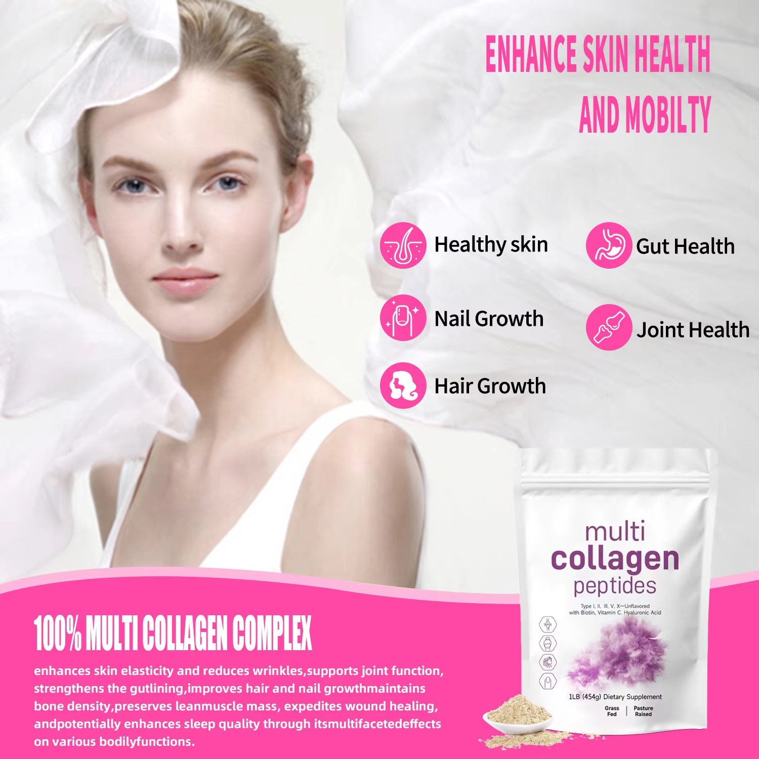 454G Multi Collagen Peptides P - Collagen Peptide Powder incelemesi ve fiyatı