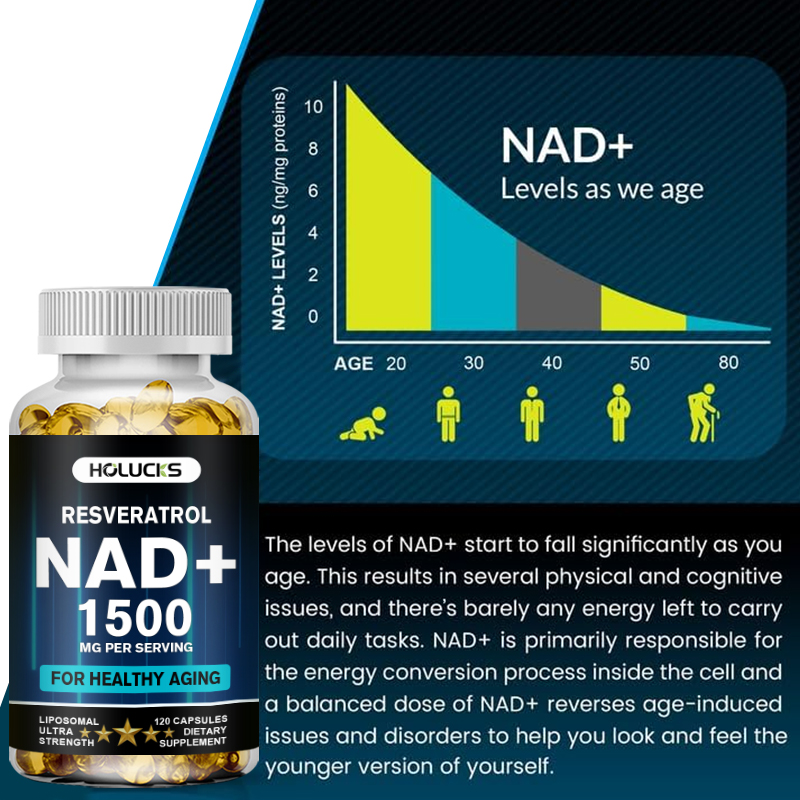 HOLUCKS NAD+ Capsules, with NA - Resveratrol Capsule Anti Aging incelemesi ve fiyatı