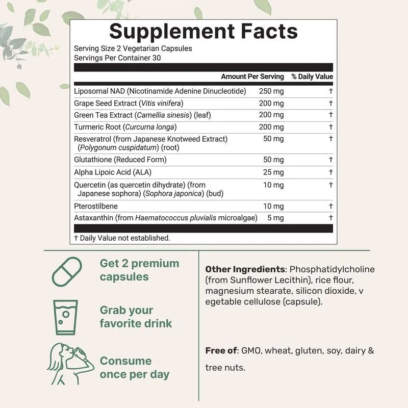 Extra Strength NAD Supplement  - Resveratrol Capsule Anti Aging incelemesi ve fiyatı