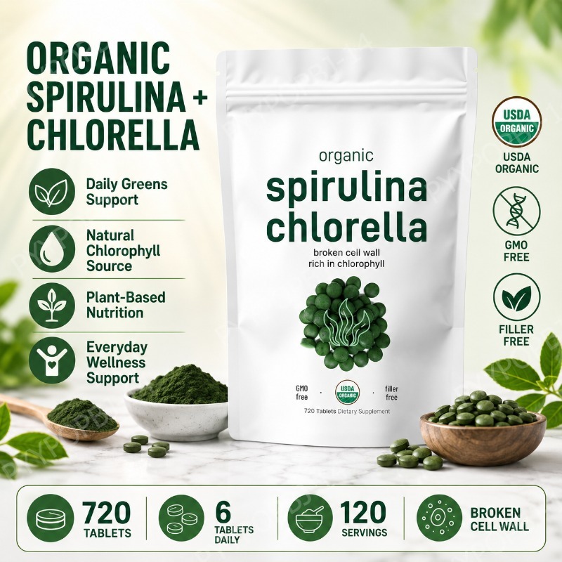 Organic Spirulina Chlorella Ta - Spirulina Tablet Organic incelemesi ve fiyatı