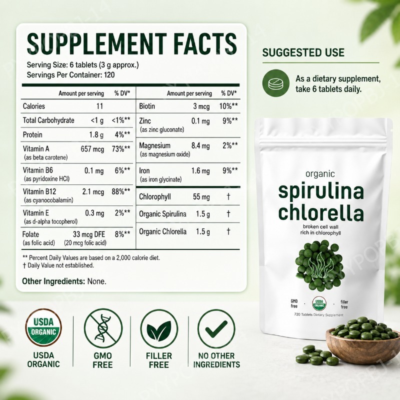Organic Spirulina Chlorella Ta - Spirulina Tablet Organic incelemesi ve fiyatı
