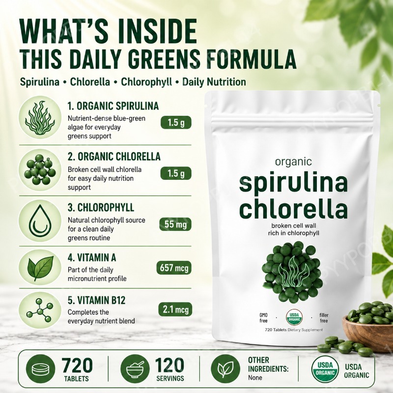 Organic Spirulina Chlorella Ta - Spirulina Tablet Organic incelemesi ve fiyatı