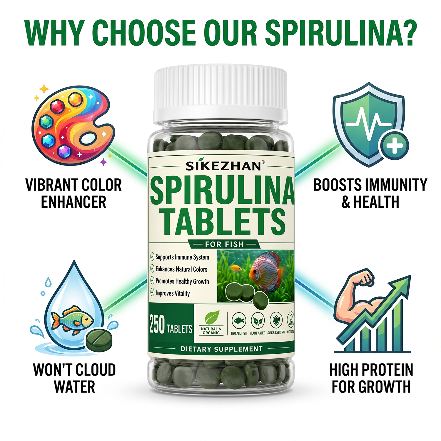 High Purity Spirulina Tablets  - Spirulina Tablet Organic incelemesi ve fiyatı